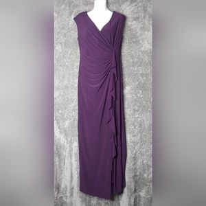 Black label deep purple dress with slit